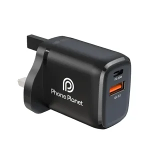 Phone Planet 20W USB C PD Fast Charger, Dual Port Type-C QC3.0 Wall Adapter UK Plug