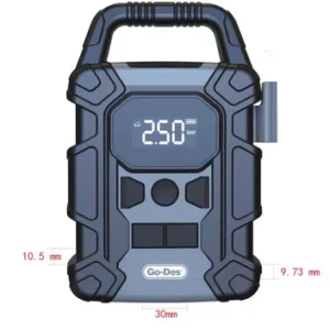 Go-Des Outdoor Power Bank 7500mah Wireless Intelligent Digital Car Tire Air Inflator Automatic Real-time Air Pressure Detection