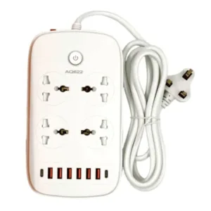 Extension 2 Metre With 4 Power Socket 6 USB Ports - White
